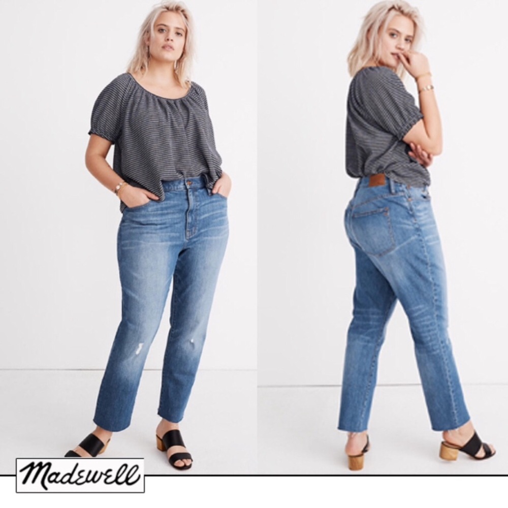 ✨NWT Madewell High Rise Slim Boyjeans Boyfriend Plus Sz 37 P/24 Petite Denim